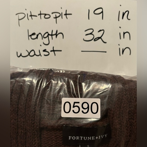 NEW Fortune + Ivy Raiden Metallic Brown Shawl Collar‎ Cardigan S  0590 - Picture 6 of 6